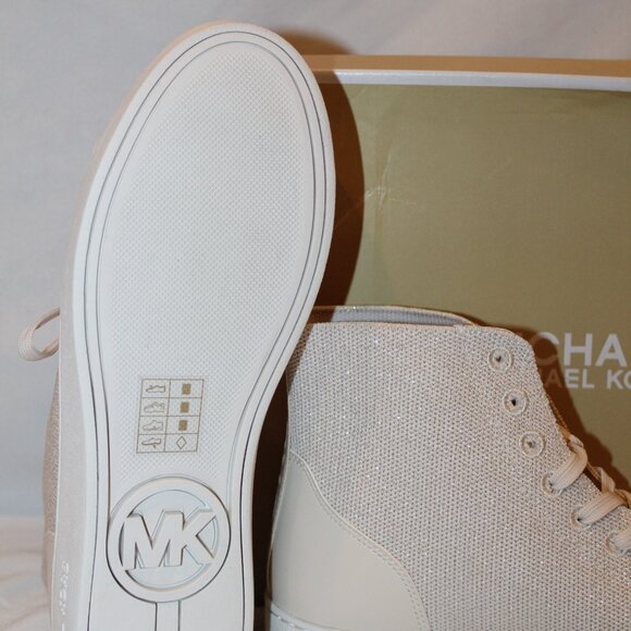 NIB MICHAEL KORS WOMEN'S CREAM GOLD HIGH TOP SNEAKERS SZ 8 - Picture 7 of 7